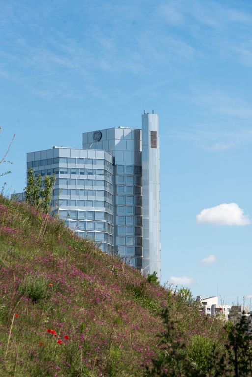 Les tours "City lights" de Boulogne-Billancourt  vues depuis le jardin supérieur